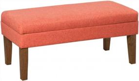 img 4 attached to Stylish And Functional Mango Coral Upholstered Ottoman Bench With Storage - Perfect For Living Room And Bedroom Decor!