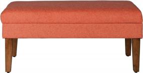 img 1 attached to Stylish And Functional Mango Coral Upholstered Ottoman Bench With Storage - Perfect For Living Room And Bedroom Decor!