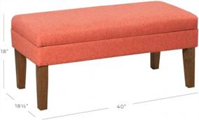img 2 attached to Stylish And Functional Mango Coral Upholstered Ottoman Bench With Storage - Perfect For Living Room And Bedroom Decor!