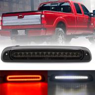 🚦 enhanced third brake light replacement for ford f250 f350 super duty (1999-2016) and ranger (95-03) - red led strobe rear 3rd brake center high mount stop lamp + white cargo light kit with euro smoked lens логотип