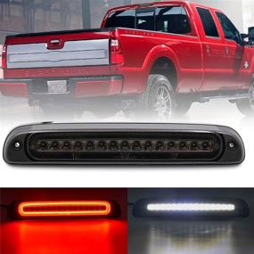 img 4 attached to 🚦 Enhanced Third Brake Light Replacement for Ford F250 F350 Super Duty (1999-2016) and Ranger (95-03) - Red LED Strobe Rear 3rd Brake Center High Mount Stop Lamp + White Cargo Light Kit with Euro Smoked Lens