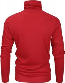 img 3 attached to Stay Stylish And Comfortable In Derminpro'S Men'S Slim Fit Turtleneck Long Sleeve Pullover