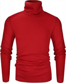 img 4 attached to Stay Stylish And Comfortable In Derminpro'S Men'S Slim Fit Turtleneck Long Sleeve Pullover