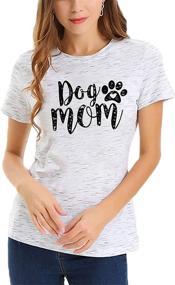 img 1 attached to Women's Funny Dog Paw Printed T-Shirt - 🐾 Dog Mom Tee with Short Sleeves & O Neck