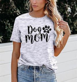 img 2 attached to Women's Funny Dog Paw Printed T-Shirt - 🐾 Dog Mom Tee with Short Sleeves & O Neck