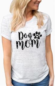 img 3 attached to Women's Funny Dog Paw Printed T-Shirt - 🐾 Dog Mom Tee with Short Sleeves & O Neck