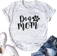 women's funny dog paw printed t-shirt - 🐾 dog mom tee with short sleeves & o neck логотип