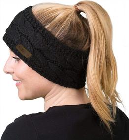 img 1 attached to Women Winter Warm Headband Fuzzy Fleece Lined Thick Cable Knit Head Wrap Ear Warmer