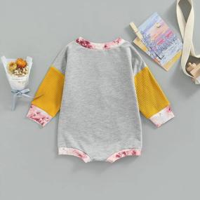 img 1 attached to Stylish Mushroom Printed Bodysuit For Baby Boys & Girls - Color Block Jumpsuit Sweater Romper!