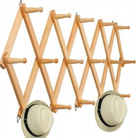 img 4 attached to Maximize Your Wall Space With WEBI'S Expandable Wooden Wall Hanger - Perfect For Coats, Hats, And More!