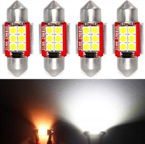 img 4 attached to Upgrade Your Car Lighting With Phinlion'S Super Bright DE3175 LED Bulbs - 500 Lumens, 3030 6-SMD Festoon, Pack Of 4