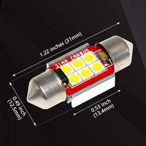 img 1 attached to Upgrade Your Car Lighting With Phinlion'S Super Bright DE3175 LED Bulbs - 500 Lumens, 3030 6-SMD Festoon, Pack Of 4