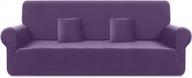 taococo 4 seater couch slipcover sofa protector furniture cover w/ 2 pillowcases - polyester-spandex fabric (95”-118”, rebecca purple) logo