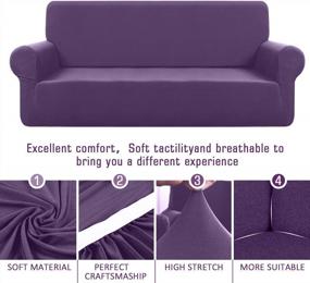 img 1 attached to TAOCOCO 4 Seater Couch Slipcover Sofa Protector Furniture Cover W/ 2 Pillowcases - Polyester-Spandex Fabric (95”-118”, Rebecca Purple)