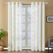 yellow sheer grommet window curtains 84 inches length diamond embroidered 2 panels living room bedroom top finel logo
