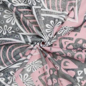 img 1 attached to Розовый и серый гобелен с цветами мандалы Dremisland - богемный шикарный настенный декор для постельных принадлежностей и не только
