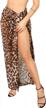 sedrinuo women summer chiffon leopard print long beach sarong wrap swimsuit cover up skirt logo