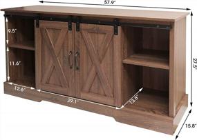 img 1 attached to Rustic Yet Modern: Windaze Farmhouse Sliding Barn Door TV Stand For TVs Up To 65 Inches In Bedroom Or Living Room