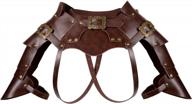 men's steampunk armor harness - adjustable faux leather chest and shoulder protection for cosplay and halloween logo