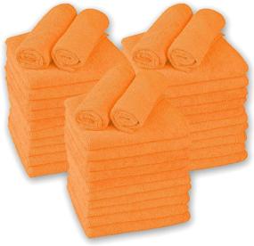 img 4 attached to 🧺 36-Pack of Large Microfiber Cleaning Towels: Ultra Soft Plush Wash-Cloth, Premium Professional Grade Micro-Fiber Detailing Cleaning Cloths for Car, Household, and Commercial Use (Orange, 16"x16")