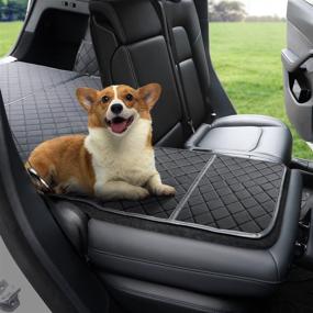 img 3 attached to 🐾 Waterproof Cargo Liner and Rear Seat Cover for Tesla Model Y - ThinSGO Tesla Model Y Trunk Pet Mat for Dogs