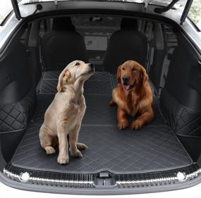 img 4 attached to 🐾 Waterproof Cargo Liner and Rear Seat Cover for Tesla Model Y - ThinSGO Tesla Model Y Trunk Pet Mat for Dogs