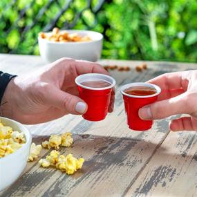 img 2 attached to 🍷 300 Count - 2 oz. Red Disposable Jello Shot Cups - Mini Plastic Shot Glasses