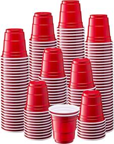 img 4 attached to 🍷 300 Count - 2 oz. Red Disposable Jello Shot Cups - Mini Plastic Shot Glasses