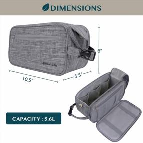 img 2 attached to 🧳 Heather Grey PAVILIA Toiletry Bag for Men: Water-Resistant Dopp Kit for Travel Essentials, Grooming & Hygiene