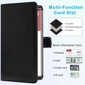 img 2 attached to Premium Leather RFID Blocking Checkbook Cover - Protect Your Business & Personal Duplicate Checks With Credit Card Slots For Men & Women