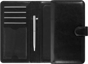 img 4 attached to Premium Leather RFID Blocking Checkbook Cover - Protect Your Business & Personal Duplicate Checks With Credit Card Slots For Men & Women