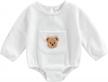cute cartoon bear printed long sleeve romper for infants - perfect fall/winter outfit logo
