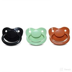 img 2 attached to J&Or Classic Original Adult Sized Pacifier Dummy - 3 Color Pack: Brown Coffee, Spicy Mint, Black Mamba