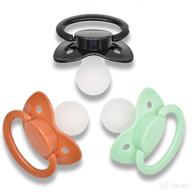 j&or classic original adult sized pacifier dummy - 3 color pack: brown coffee, spicy mint, black mamba logo