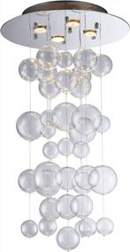 img 3 attached to Saint Mossi Modern Glass Raindrop Chandelier Lighting Flush Mount LED Ceiling Light Fixture Pendant Lamp For Dining Room Bathroom Bedroom Livingroom 4 GU10 Bulbs Required H31 X D20