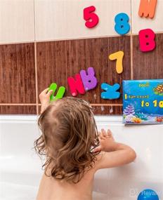 img 2 attached to EVO28 Baby Bath Toys: Alphabet Letters and Numbers - Waterproof 🛁 Inflatable Book Included. Educational Fun and Learning for Infants, Toddlers, and Kids.