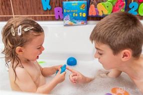 img 3 attached to EVO28 Baby Bath Toys: Alphabet Letters and Numbers - Waterproof 🛁 Inflatable Book Included. Educational Fun and Learning for Infants, Toddlers, and Kids.