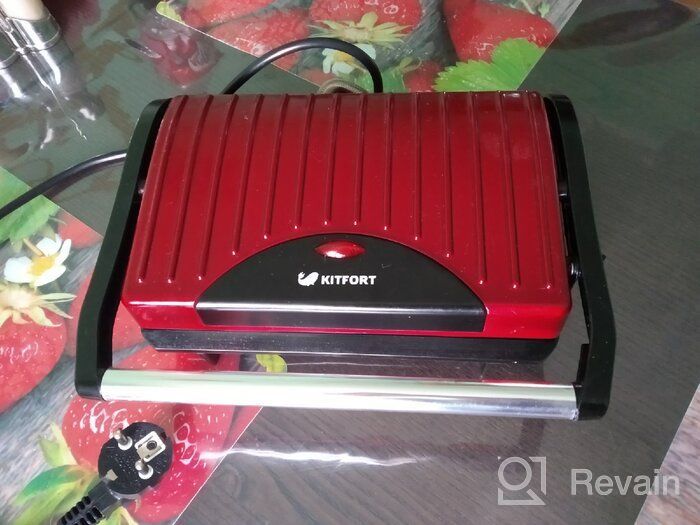 img 1 attached to Sandwich maker Kitfort KT-1609 Panini Maker, red review by Ada Wocial ᠌