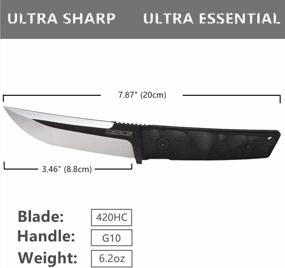 img 3 attached to OERLA TAC WS-0018 Small Warrior Series Fixed Blade Knife: 420HC Stainless Steel Field/Camping Knife With G10 Handle, Waist Clip, EDC Kydex Sheath For Ultimate Outdoor Adventure.