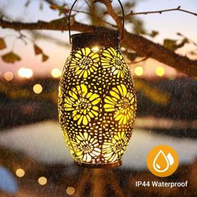 img 1 attached to 2 Pack OxyLED Solar Lanterns Outdoor Waterproof - Decorative Retro Metal LED Garden Lights For Patio, Fence, Porch & Christmas Decor