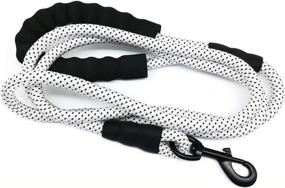 img 3 attached to 🐾 MayPaw White Dog Leash - Heavy Duty Rope with Comfortable Padded Handle for Outdoor Walking and Training - Ideal Leash for Large and Medium Dogs (1/2'' 6ft, White with Black Dot Pattern)