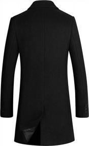 img 3 attached to Men'S Premium Wool Blend Double Breasted Long Pea Coat: Stay Warm In Style!