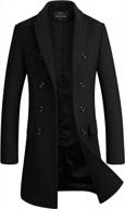 men's premium wool blend double breasted long pea coat: stay warm in style! логотип