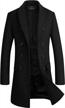 men's premium wool blend double breasted long pea coat: stay warm in style! logo