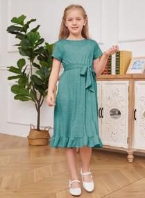 img 3 attached to Adorable And Practical: MITILLY Girls' A-Line Ruffle Dress With Pockets For Summer Fun (6-12 Years)