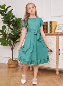 img 1 attached to Adorable And Practical: MITILLY Girls' A-Line Ruffle Dress With Pockets For Summer Fun (6-12 Years)