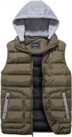vcansion men's winter vest with detachable hood - quilted, padded, and sleeveless logo