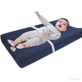 img 2 attached to BlueSnail Plush Super Soft and Comfy Changing Pad Cover Change Table Cradle Bassinet Sheets for Baby 2-Pack in Gray and Navy