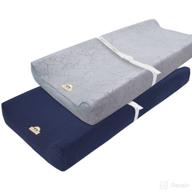 bluesnail plush super soft and comfy changing pad cover change table cradle bassinet sheets for baby 2-pack in gray and navy логотип