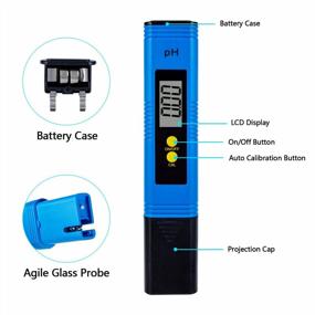 img 2 attached to Digital PH Meter Tester - Tiaoyeer Water Quality Tester With ATC, 0.01PH High Accuracy, 0.00-14.00 Measurement Range, 0.01 Resolution For Drinking Water, Aquarium, Swimming Pools, Hydroponic